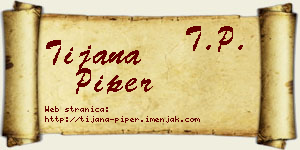 Tijana Piper vizit kartica
